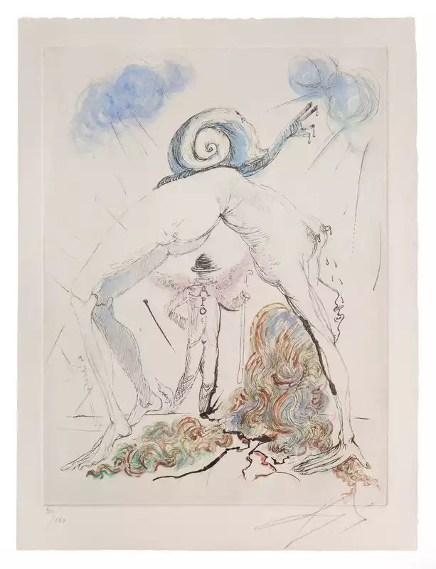 Salvador Dalí, Apollinaire "Woman with Snail", 1967