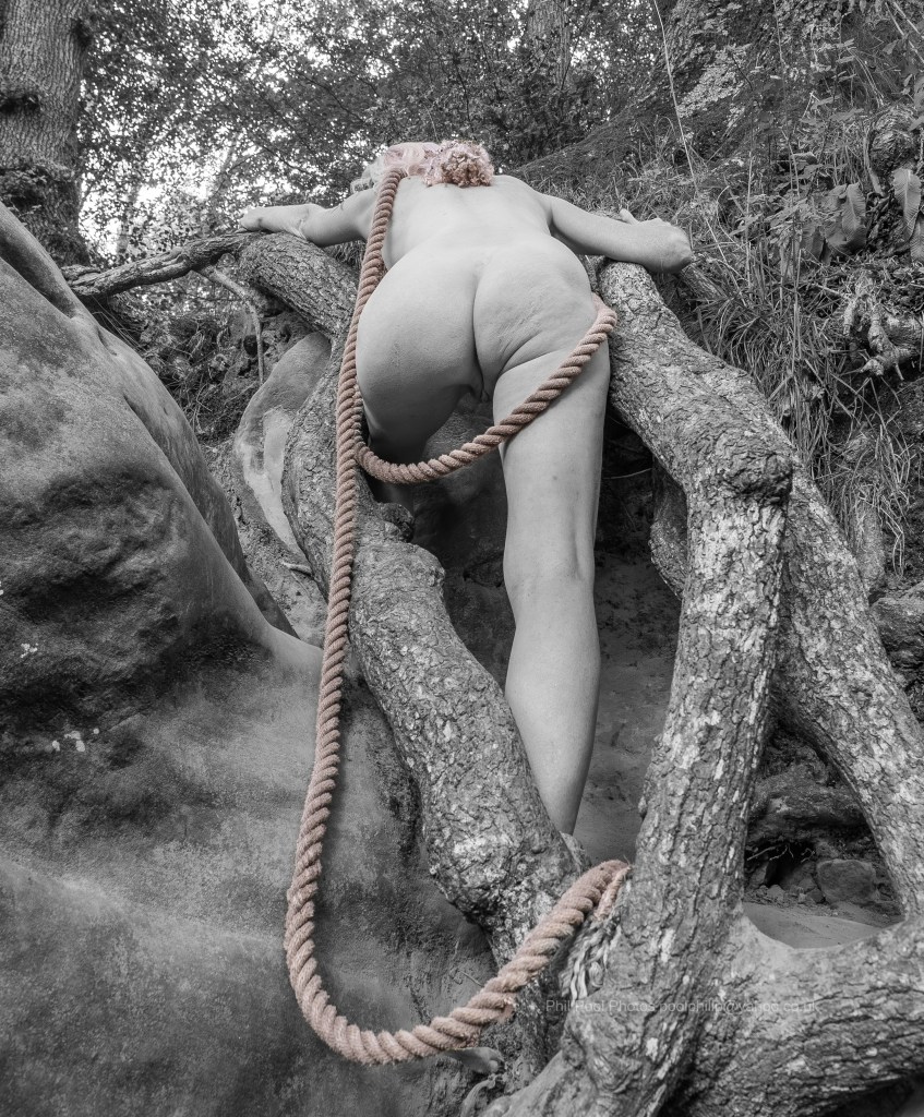 Jan naked with rope.